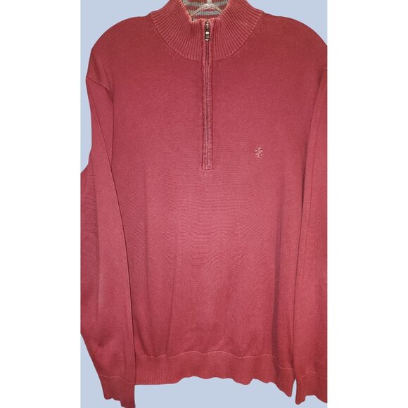 Izod Mens Half-Zip Pullover Sweater Size XXL Red Cotton Blend - Picture 1 of 9